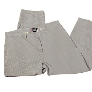 Chaps 42x30 Navy Blue & White Stripe Flat Front Pants Men’s 100% Cotton